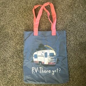 Camping Hobo Shoulder Bag. Sublimated Reusable cotton canvas “RV There Yet?” Bag